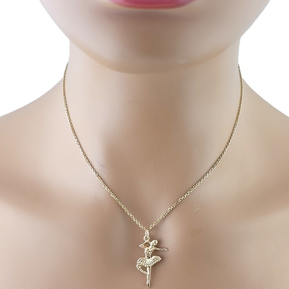 Vintage 14K Yellow Gold Ballerina Pendant #13485 - Picture 5 of 5